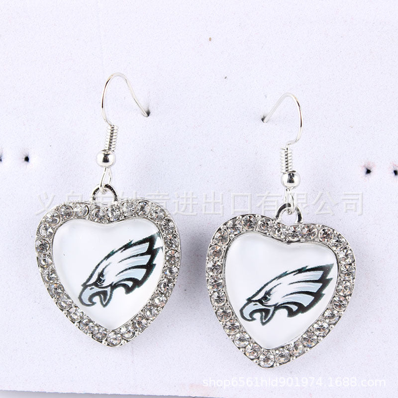 Wholesale Peach Dot Diamond Logo Earrings